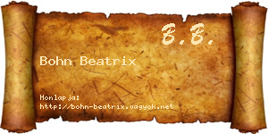 Bohn Beatrix névjegykártya