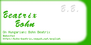 beatrix bohn business card